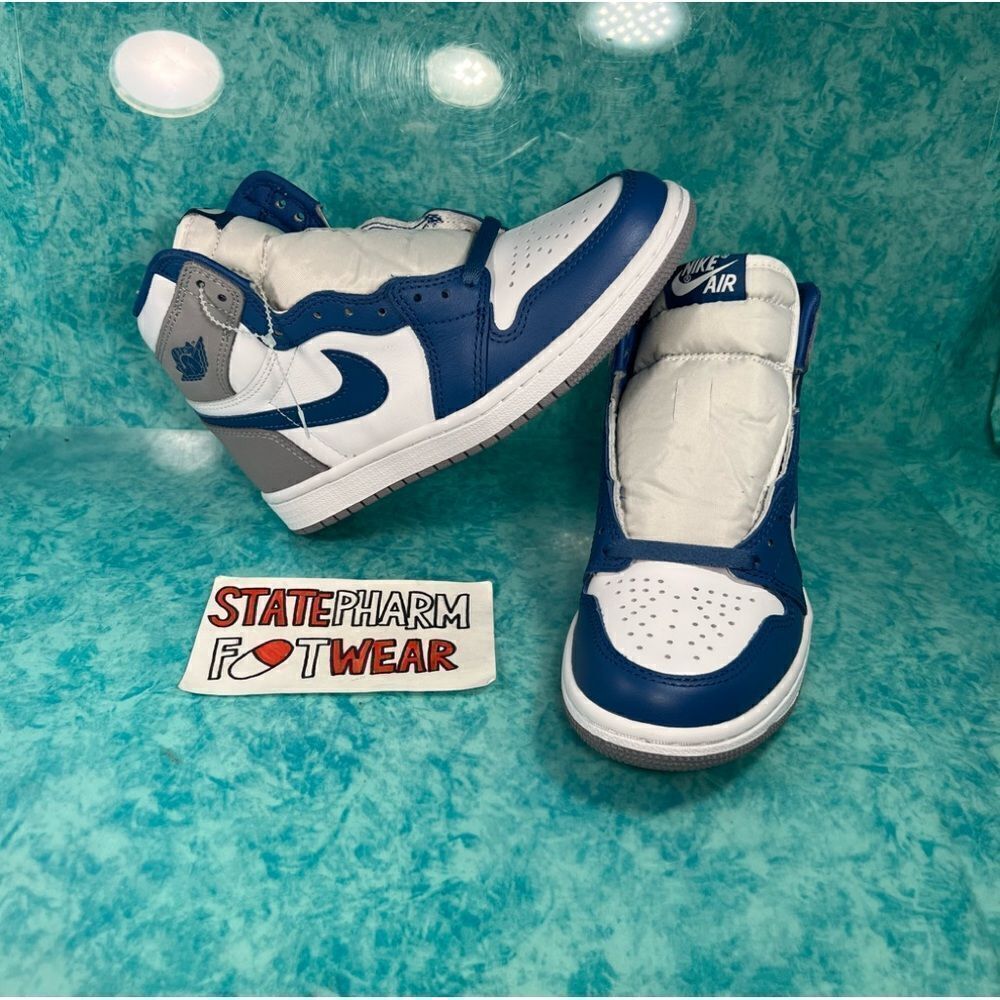 Nike Air Jordan 1 Retro High True Blue Women's Leather Shoes  Size 5.5W/4M